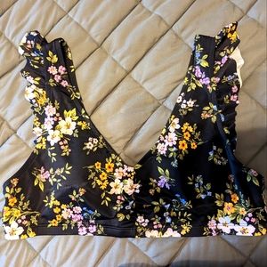Floral print swimsuit top